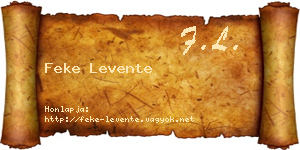 Feke Levente névjegykártya